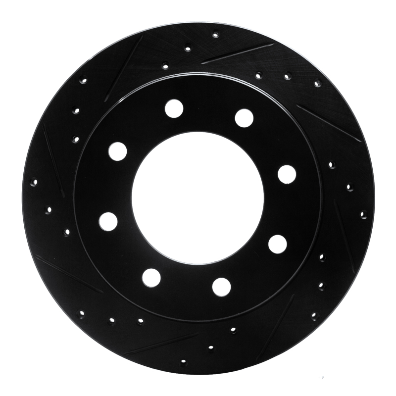 Chevrolet Silverado 1500 Brake Rotor (1) - Rear Left - R1 Concepts - Drilled & Slotted - Black - `99-`25